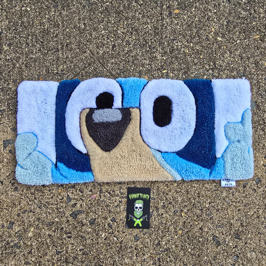 "Not Steve's Blue Puppy" Hand Tufted Rug