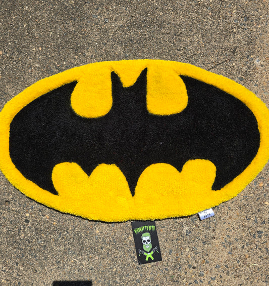 "Bat Symbol" Hand Tufted Rug